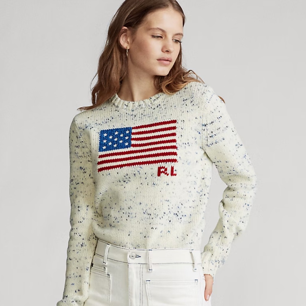 NWT Polo Ralph Lauren Flag Wool Jumper | Size Small | Multi